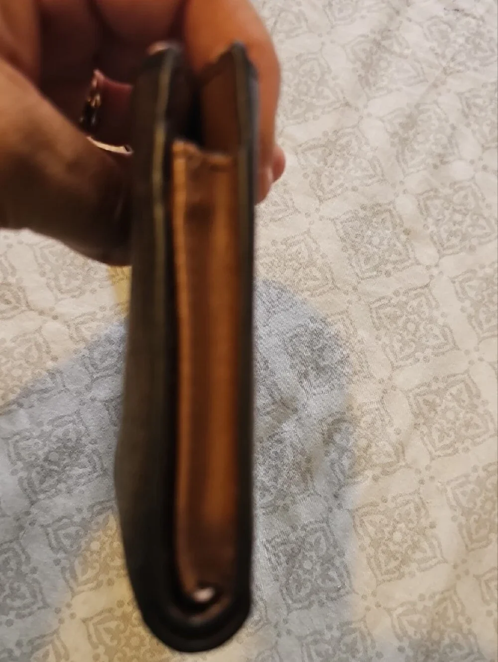 Michael Kors Brown Signature Wristlet with Gold Logo